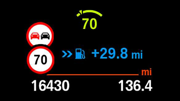 Інформація про обмеження швидкості.